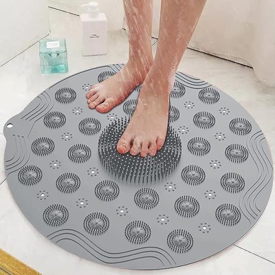 HASMUN Silicone Bathroom Mat(Multicolor, Medium)