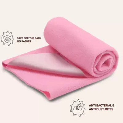 FRAVIKO Fleece Baby Bed Protecting Mat(Pinkk, Small)