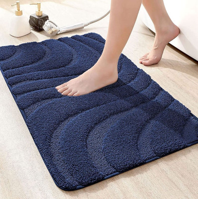 NOOReARSH Microfiber, Rubber Door & Floor Mat(Blue, Free)