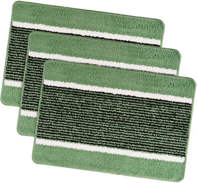 KUBER INDUSTRIES Microfiber Door Mat(Green, Medium, Pack of 3)