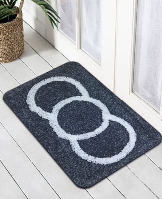 MbsHandloom Microfiber Door & Floor Mat(Grey, Small)