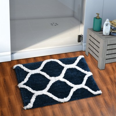 AEROHAVEN Microfiber Bathroom Mat(Blue, Extra Large)