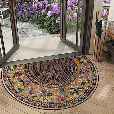 Bwogue Polyester Floor Mat(Multicolor, Large)
