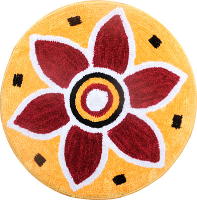 LADLI JEE Polyester Door Mat(Yellow-Multicolor, Medium)