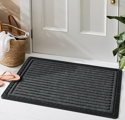 SPOKEY Rubber Door & Floor Mat(Grey, Medium)