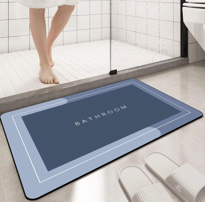 HEZKRT Rubber Bathroom Mat(Grey, Medium)