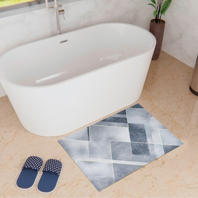 KUBER INDUSTRIES Polyester Bathroom Mat(Gray, Medium)