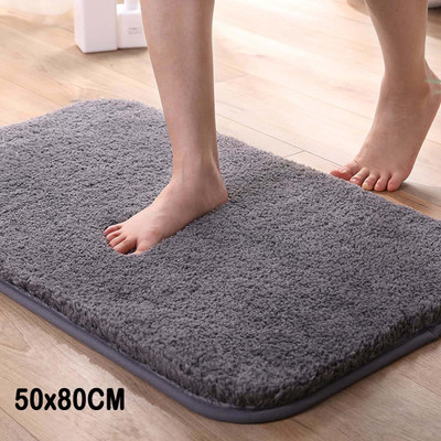 MODERN FAB Microfiber Bathroom Mat(Grey, Medium)