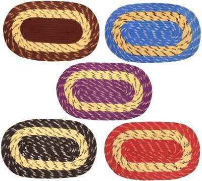 Bunty textiles Cotton Floor Mat(Multicolor, Large, Pack of 5)