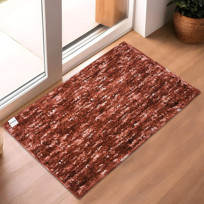 HOMESTIC Microfiber Door Mat(Orange, Large)
