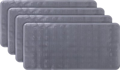 KUBER INDUSTRIES PVC (Polyvinyl Chloride) Bathroom Mat(Gray, Large, Pack of 4)