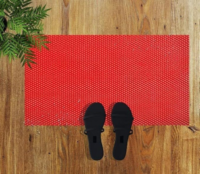 SoftGreenMat Rubber Floor Mat(Red, Small)