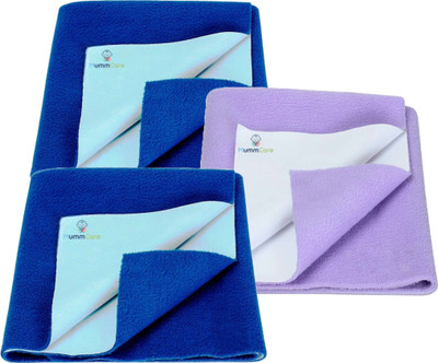 MummCare Cotton Baby Bed Protecting Mat(Blue, Blue, Lavender, Small, Pack of 3)