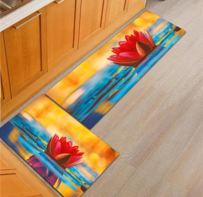 creative trading Rubber Floor Mat(3D Printed Kitchen Mats Waterproof and Anti Slip Rubber Flower Floor Mat, Medium)