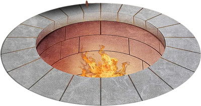 caaju Polyester Floor Mat(Orange and Gray, Medium)
