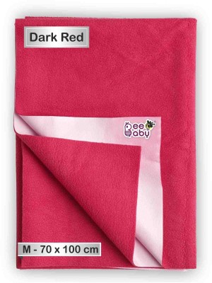 Beebaby Fleece Baby Bed Protecting Mat(Dark Red, Medium)