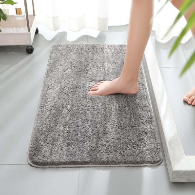 MAA HOME CONCEPT Microfiber, PP (Polypropylene) Floor Mat(Grey, Medium)