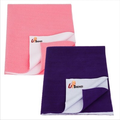 UpTrend Cotton Baby Bed Protecting Mat(PINK, PLUM, Pack of 2, Large)