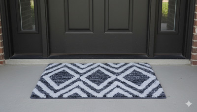 Blissful Amyra Homes Microfiber Door & Floor Mat(Grey, Small)