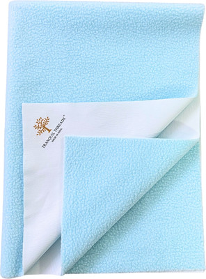 TRANQUIL THREADS Fleece Baby Bed Protecting Mat(Blue, Extra Large)