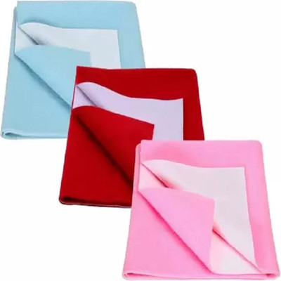 SBTs Cotton Baby Bed Protecting Mat(Sky Blue, Red, Pink, Pack of 3, Free)