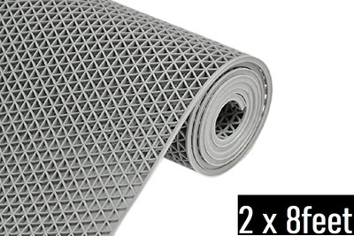 Shoppingzone Rubber Bathroom Mat(Grey Non-Slip Mat 2x8Feet, Large)