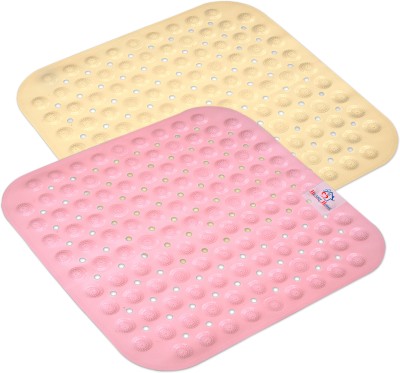 Heart Home PVC (Polyvinyl Chloride) Bathroom Mat(Multicolor, Medium, Pack of 2)