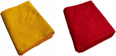 SHREE EXIM Wool Prayer Mat(Red, Yellow, Large, Pack of 2)