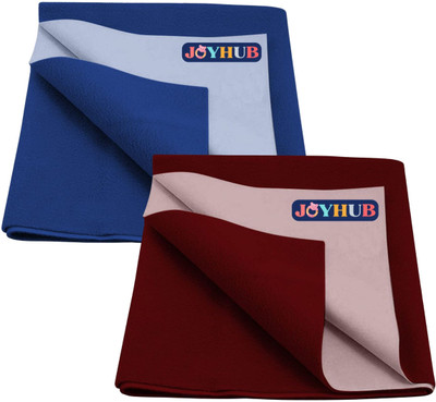 JOYHUB Cotton Baby Bed Protecting Mat(Maroon, Blue (100*70 cm), Pack of 2, Medium)