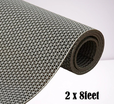 Shoppingzone Rubber Bathroom Mat(Grey 2 x 8feet, Large)
