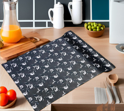 SANRAKSSHAN PVC (Polyvinyl Chloride) Drawer Mat(Grey, Black, Medium)