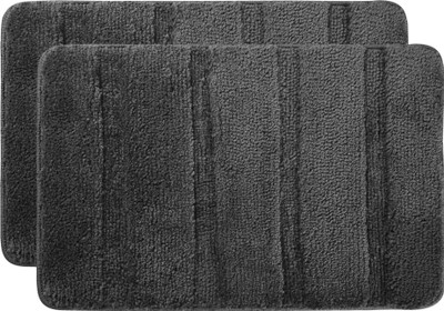 KUBER INDUSTRIES Microfiber Floor Mat(Grey, Pack of 2, Medium)