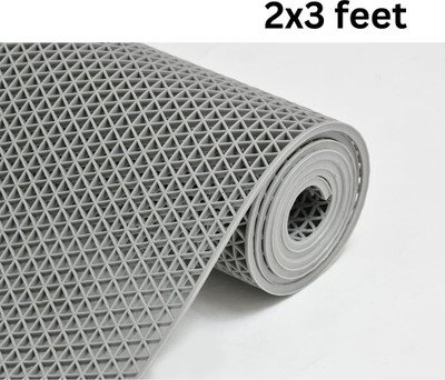 Style Gallery Rubber Bathroom Mat(2X3 Feet-Grey-mat, Large)