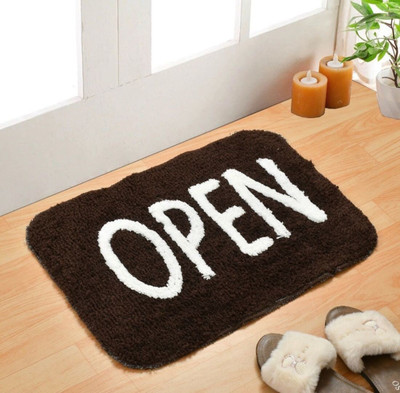 ZAIRE HOME Microfiber Floor Mat(Brown, Medium, Pack of 2)