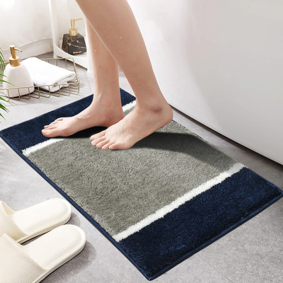 MAA HOME CONCEPT Microfiber Floor Mat(065 NAVY BLUE, Medium)