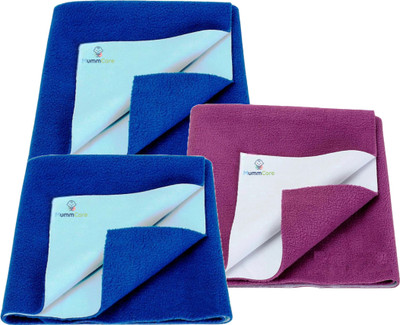 MummCare Cotton Baby Bed Protecting Mat(Blue, Blue, Purple, Small, Pack of 3)