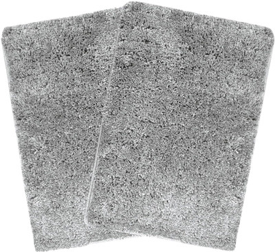 Draaevion Microfiber Door & Floor Mat(Silver, Medium)