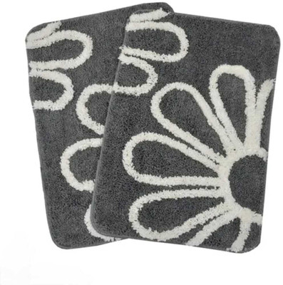 MBSdecor Microfiber Door & Floor Mat(Grey, Small)