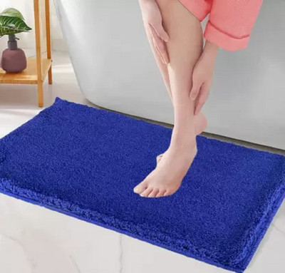 RJVT Microfiber, Polyester Floor Mat(Blue, Medium)