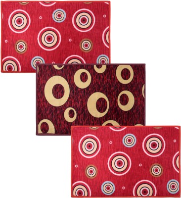 KUBER INDUSTRIES Polyester Door Mat(Multicolor, Medium, Pack of 3)