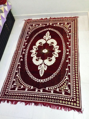 WebDealz 140 cm  X 210 cm Polyester, Chenille Carpet(Rectangle, Brown)