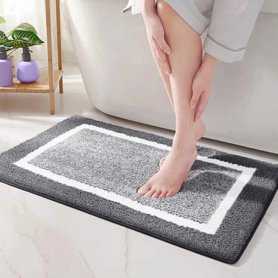 Snug Step Microfiber Floor Mat(Grey, Large)