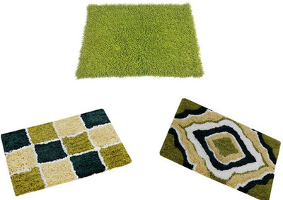RRcrafts Cotton Door Mat(Multicolor, Medium, Pack of 3)