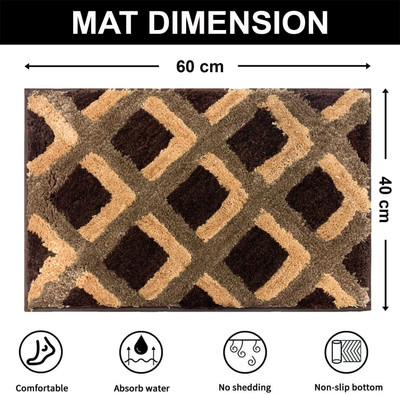 F i Microfiber Door Mat(Square Chocolate, Small)