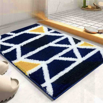 BEZAI Microfiber Door & Floor Mat(Dark Blue, Medium)