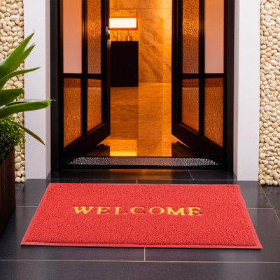 KUBER INDUSTRIES Rubber Door Mat(Red, Large)