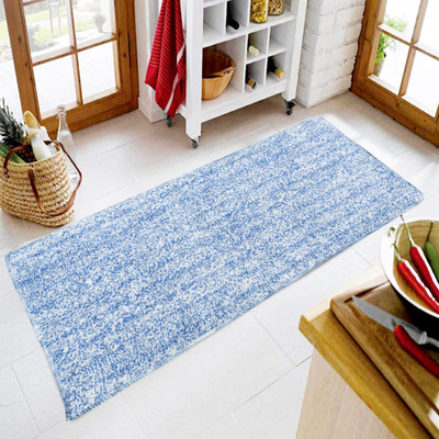 LADLI JEE Microfiber Floor Mat(Light Blue, Large)
