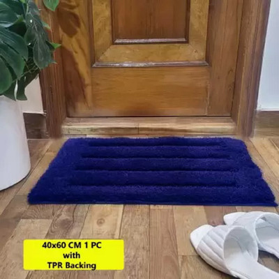 RJVT Microfiber, Polyester Floor Mat(Blue, Medium)