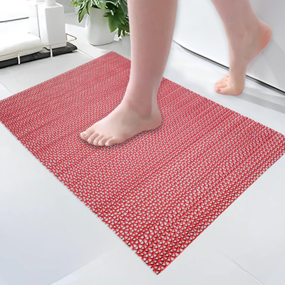 KUBER INDUSTRIES Rubber Bathroom Mat(Red, Medium)