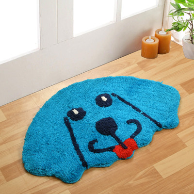 STAR TEX Microfiber Door Mat(Blue, Free)